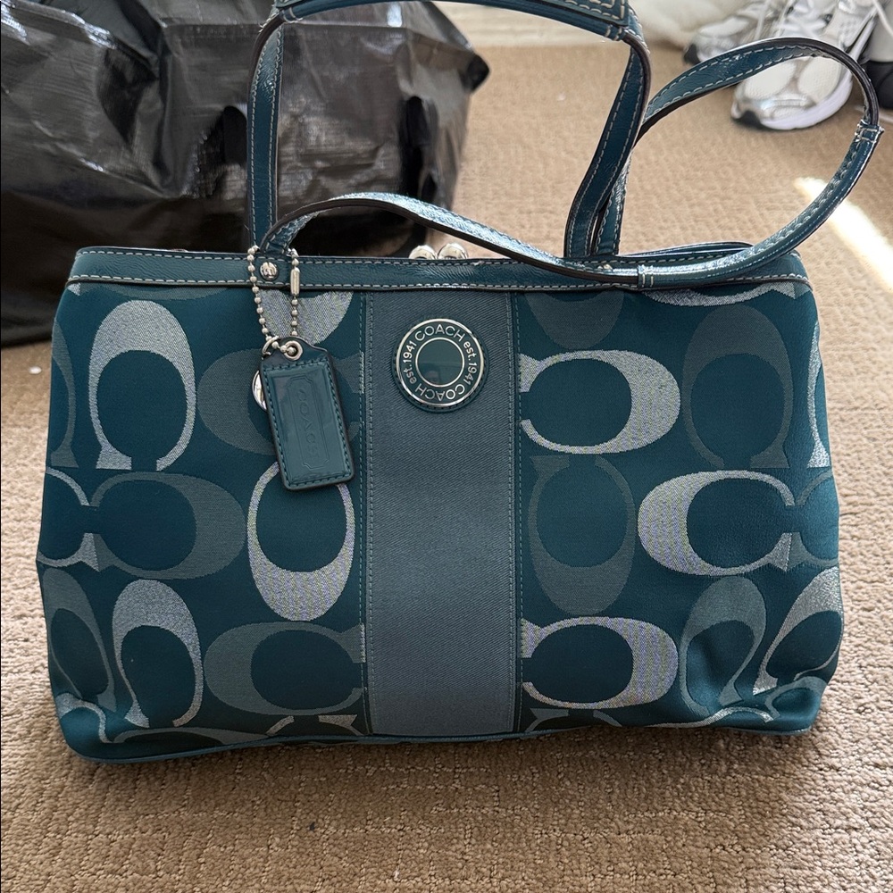 Coach Blue Signature Shoulder Bag